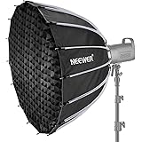 NEEWER 33inch/85cm Parabolic Softbox Quick Set up Quick Folding, with Diffusers/Honeycomb Grid/Bag, Compatible with Aputure 1