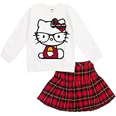 Hello Kitty Girls Fleece Sweatshirt and Skirt Toddler to Big Kid