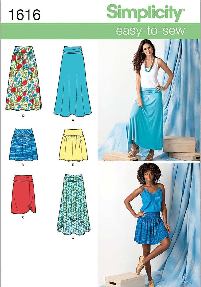 Simplicity Sewing Pattern 1616 Misses' Knit or Woven Skirts, Size K5