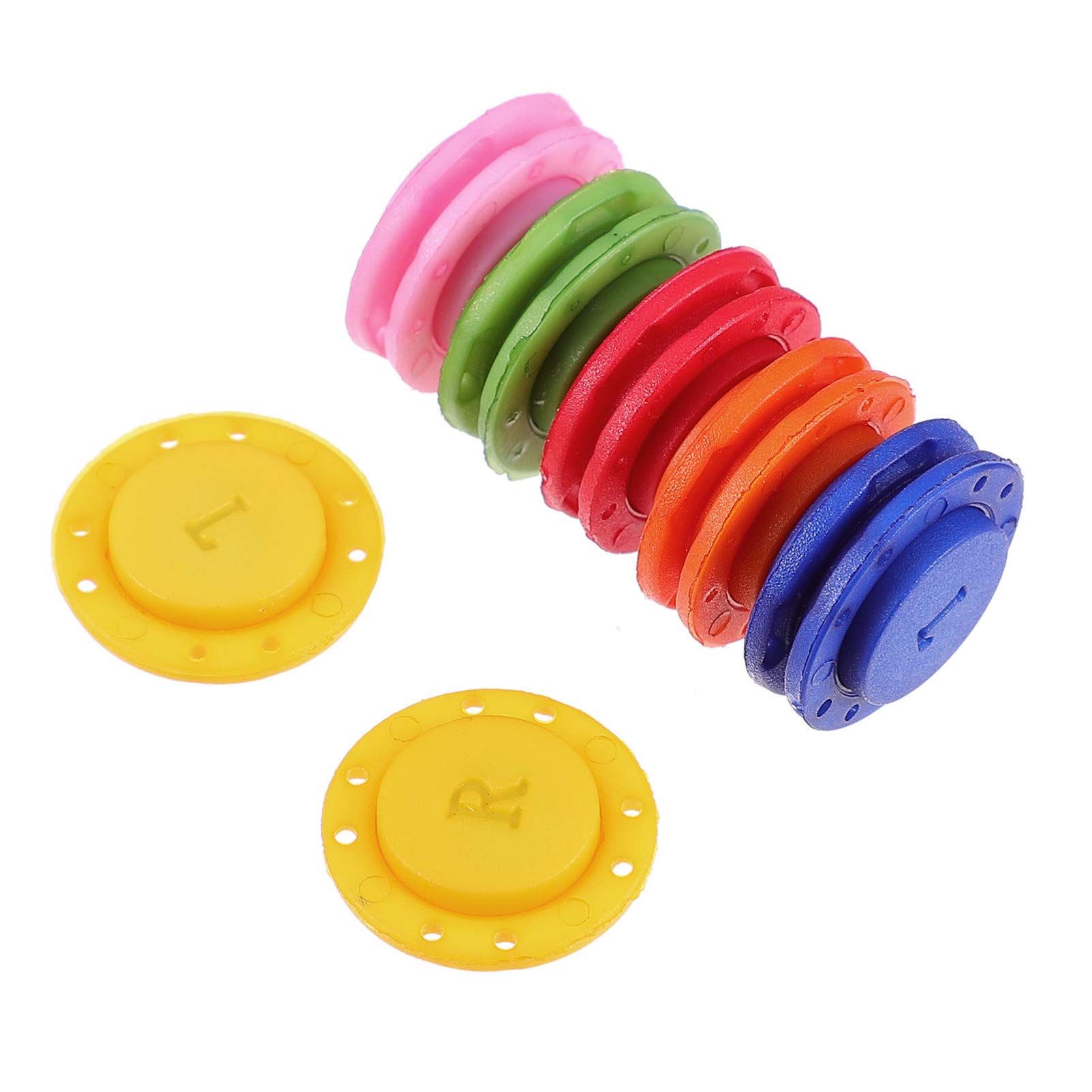 6 Pairs Magnetic Button Clasp Snaps for Sewing Craft - 22mm Bag Fastener Clasp - Sew in Magnetic Button for Leather Clothes Purses, Red, Pink, Blue, Green, Orange, Yellow