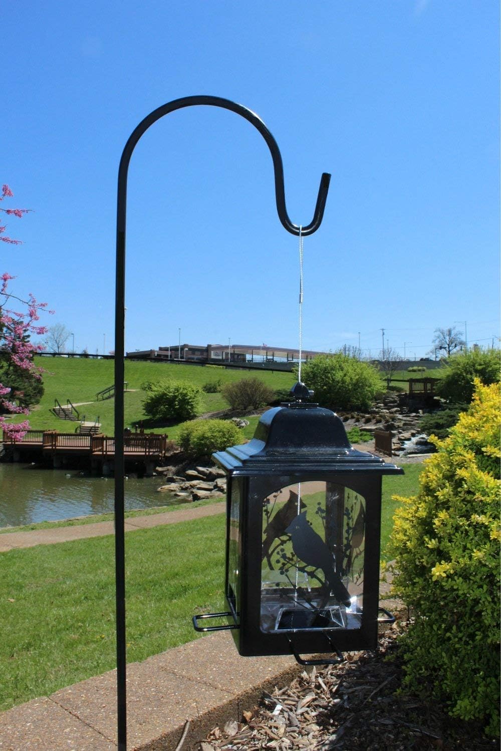 shepherd hooks for flowers on Amazon Com Ashman Black Shepherd Hook 48 Inch 4 Pack 10mm Thick Super Strong Rust Resistant Steel Hook Ideal For Use At Weddings Hanging Plant Baskets Solar Lights Lanterns Bird Feeders And More