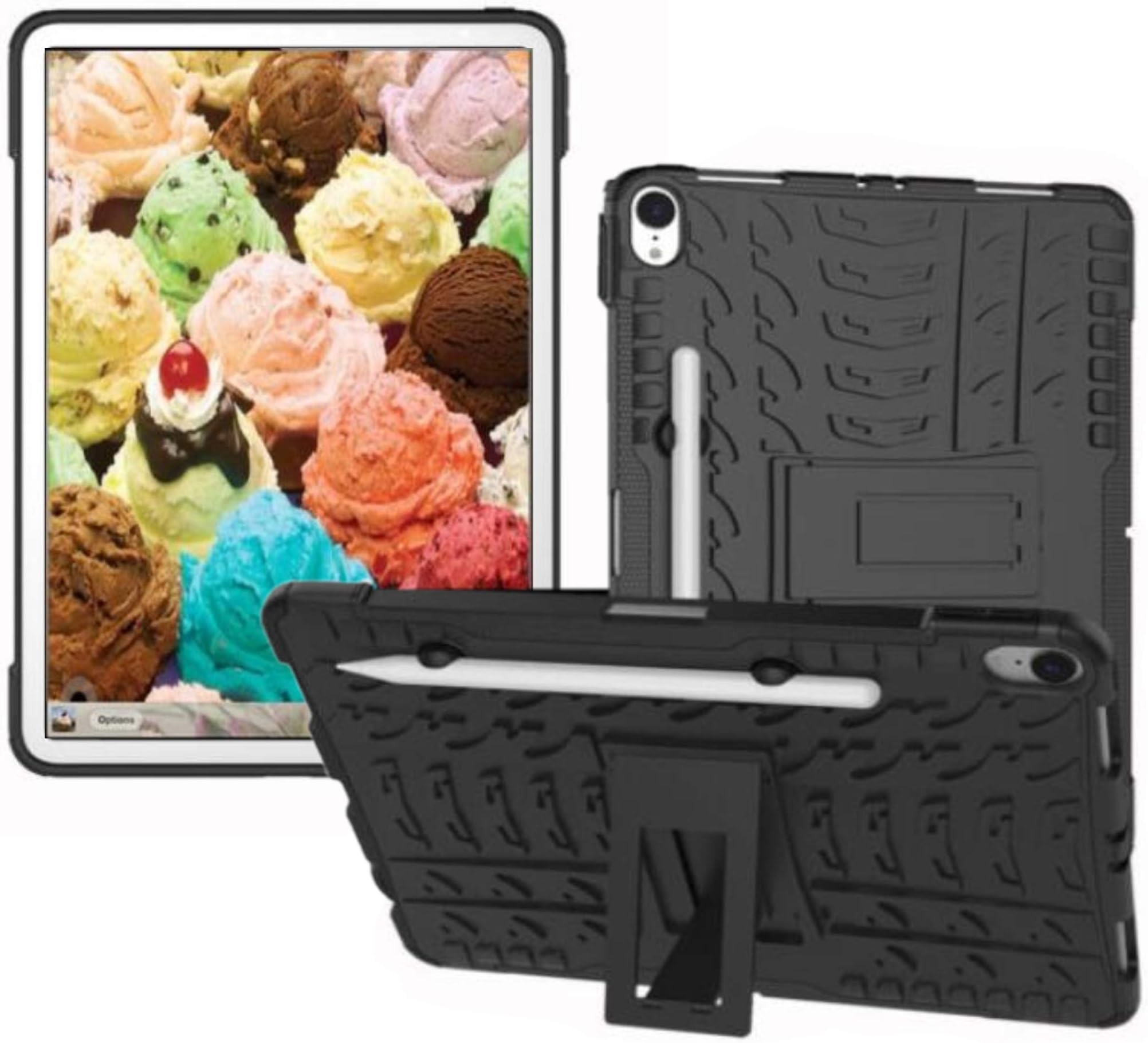 iPad Pro 11 Inch 2018 Release Case Cover with Pencil Holder for ipad pro 11 Inch Model A1980 A2013 A1934 A 1979 MPXQ2LL/A MU0T2LL/A MTXN2LL/A MU162LL/A MTXQ2LL/A MU1U2LL/A 1TB 64GB 256GB 512GB Black