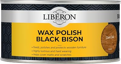 Libéron Black Bison Wax Polish Dark Oak 500ml Furniture Nourish Protect