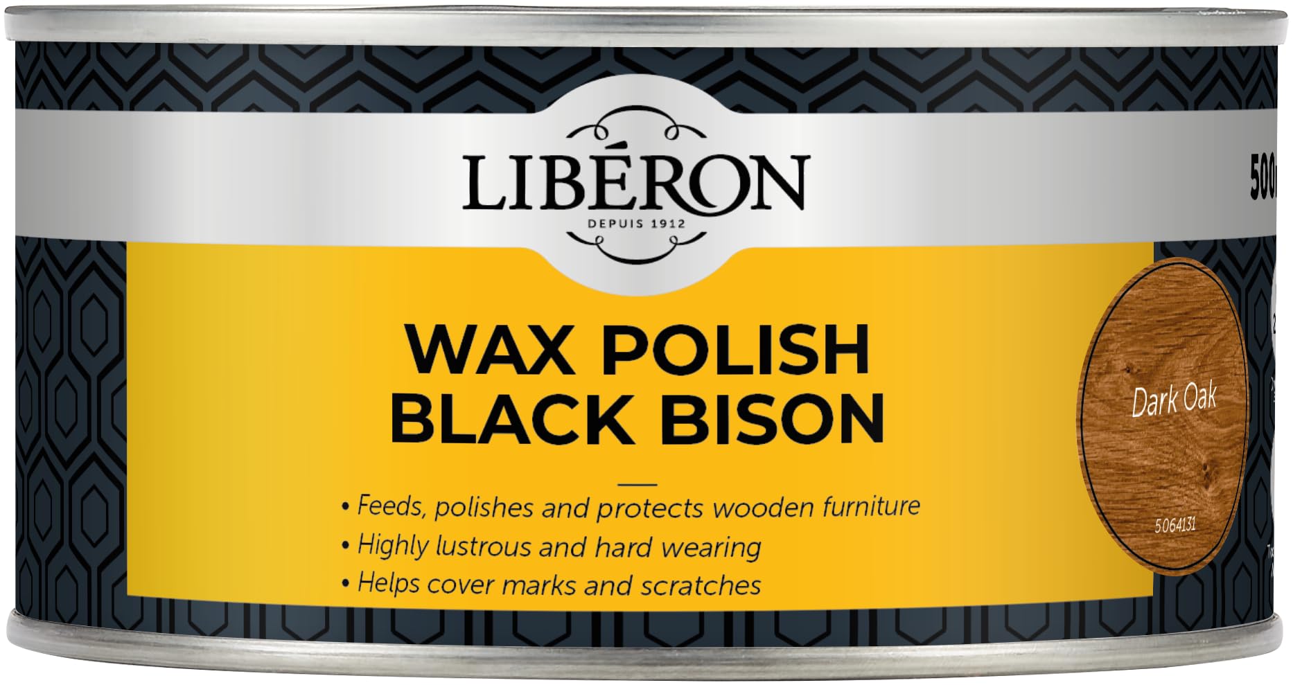 Libéron Wax Polish Black Bison Paste Dark Oak 500ml