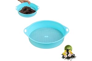 Dirt Sifter for Gardening, 3mm Mesh Sieve Pan Sand Sifter Soil Sifter PP Tetragonum Hole Soil Sifter Portable Soil Sifter Scr