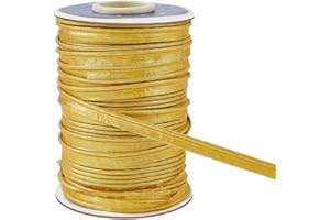 DICOSMETIC 72 Yards x 3/8 Inch(11mm) Piping Cord Trim for Sewing Gold Satin Bias Piping Tape Polyester Bias Tape for Garment Sewing Home Decoration and DIY Craft