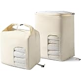 2-Pack Roll Top Comforter Storage Bag,Blanket Storage Bags | Taslon Fabric, Machine Washable, Moisture/Dust/Tear-Resistant. Self-Compression.Clear Window. for Home &amp; Travel