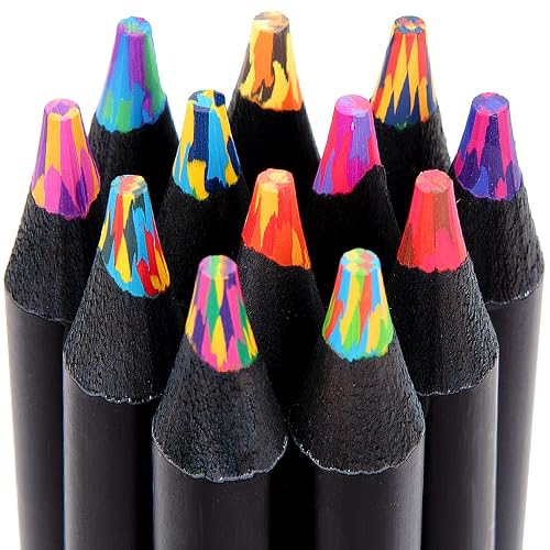 Yangmei Easter Basket Stuffers, Art Supplies 12 Rainbow Colored Pencils, Easter Basket Stuffers for Teens, Teen Girl Gifts Trendy Stuff, Art Supplies for Kids 9-12, Easter Gifts for 5-12 Year Old Girl