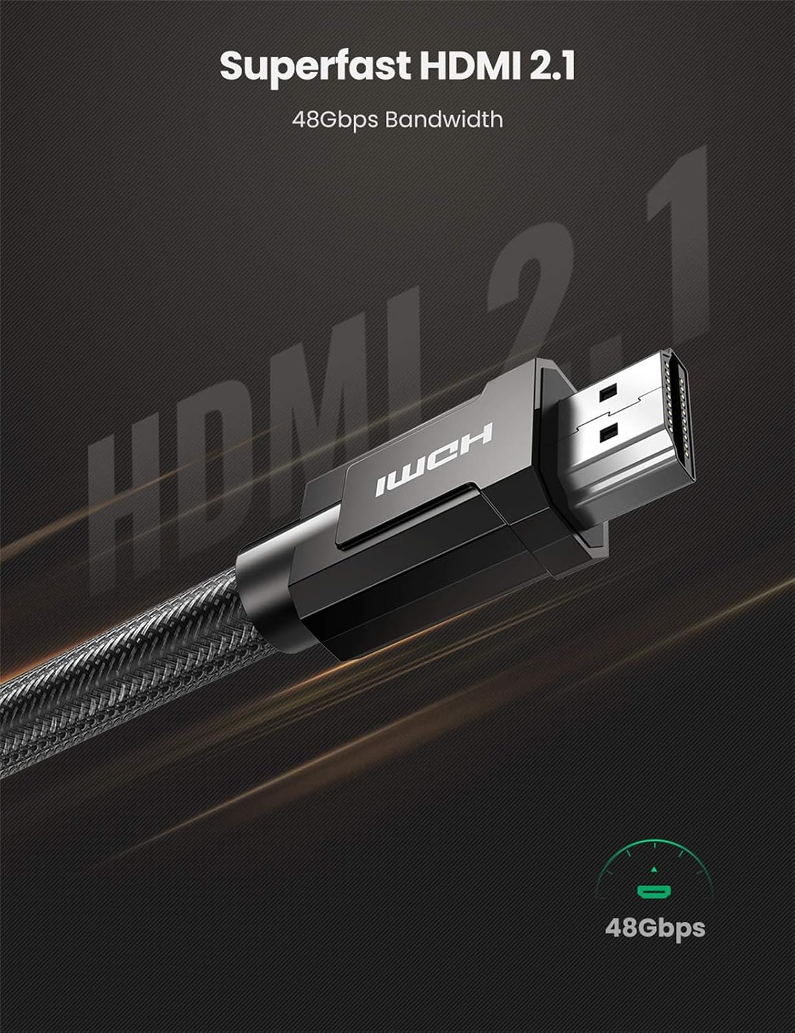 UGREEN 8K HDMI 2.1 Cable 8K@60Hz 4K@120Hz 48Gbps Ultra High Speed UHD HDR eARC Dolby Atmos HDCP 2.2 HDMI Lead Compatible with PS5 PS4 Xbox One TV Switch DVD Monitor Soundbar(2M) - Image 4
