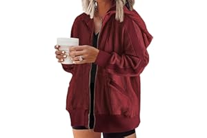 Eytino Womens Plus Size Long Sleeve Zip Up Oversized Casual Hoodies Sweatshirt Jackets with Pockets(1X-5X)