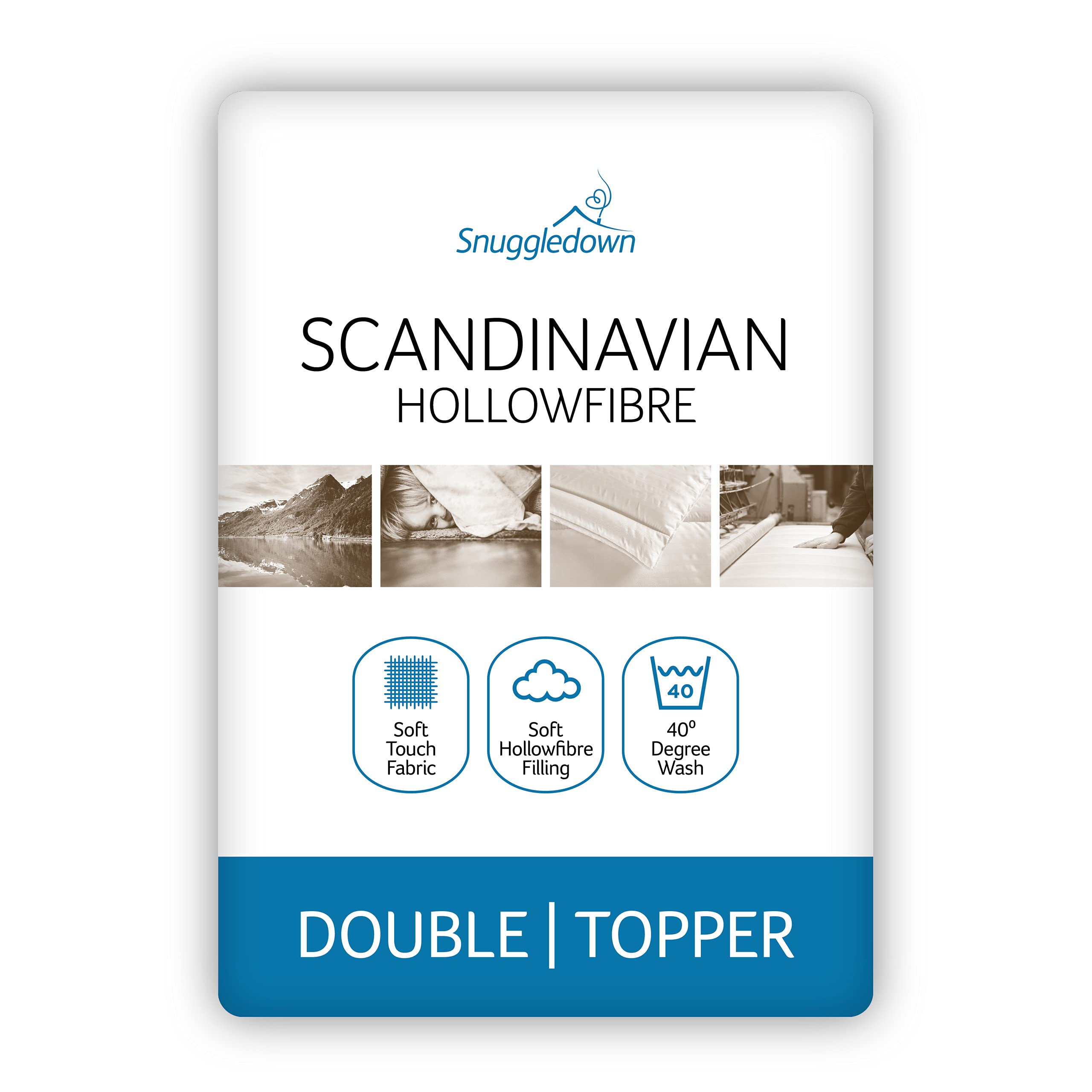 Snuggledown Classic Hollowfibre Double Mattress Topper Double Bed Fitted