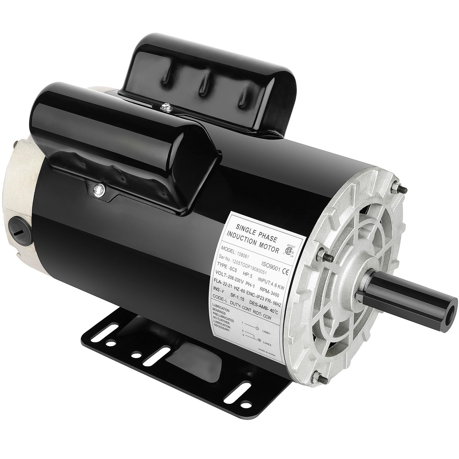 5HP Air Compressor Motor Single Phase Electric
