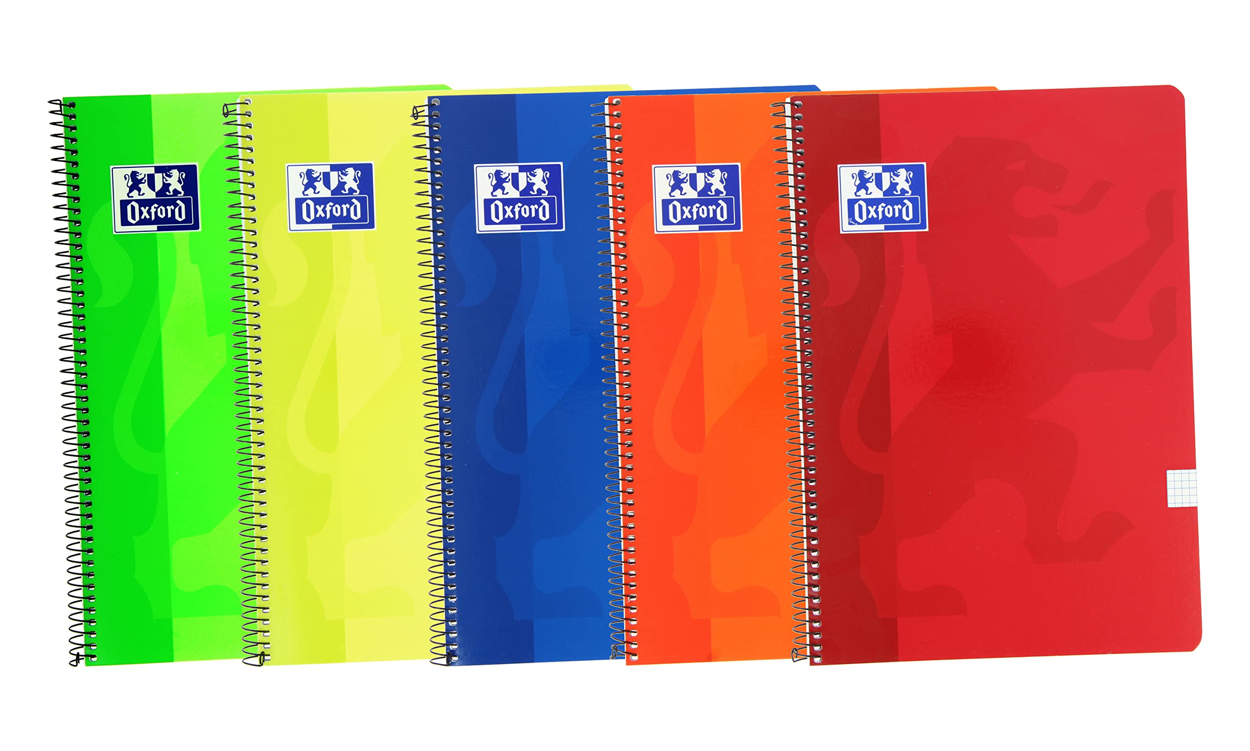 Oxford, Notebook A4 (Folio) 4x4 Square, Soft Cover, 80 Sheets, Pack 5 Notebooks, Vivid Colours