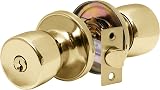 XFORT Tulip Entrance Knob Set Polished Brass with Lock 35-45mm