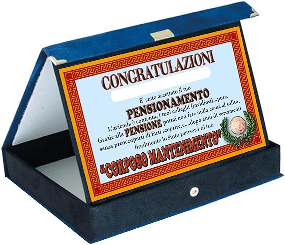 Bombo Cartolina Gratta E Vinci 'Te Ne Vai In Pensione' - Biglietto Auguri Originale 15,5x21,5cm