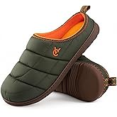 VeraCosy Men's Quilted Slip on Slippers with Anti Skid Outsole for Outdoor