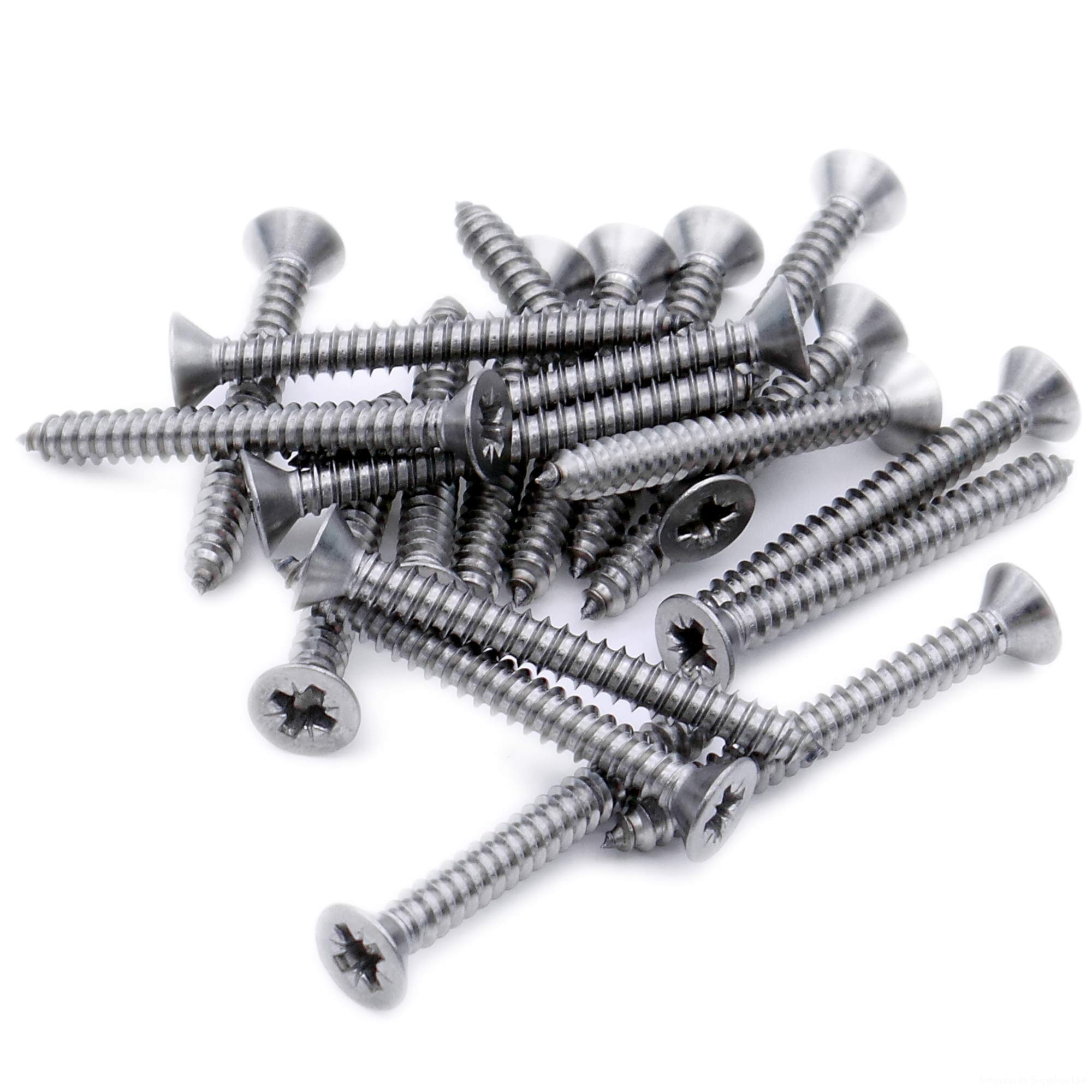 No.4 x 1.5 (2.9mm x 38mm) Pozi Countersunk Self-Tapping Screw - Stainless Steel (A2) (Pack of 20)