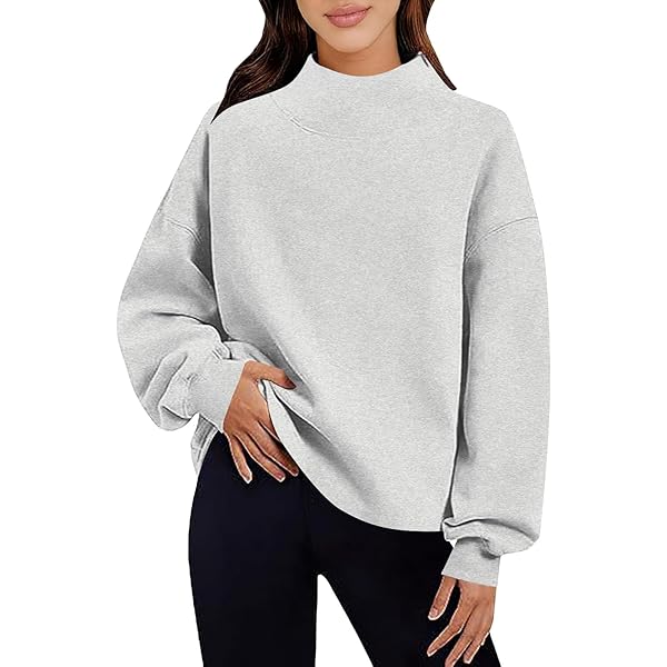 Amazon.com: Trendy Queen Womens Oversized Sweatshirts Turtleneck