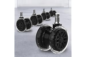 ZUERST Office Chair Wheels Replacement-Heavy Duty Office Chair Casters(2200lbs), 2 Inch Quick & Quiet Rolling Chair Casters for All Hardwood and Carpet Floors-Fits 99% of Computer Gaming&Office Chairs