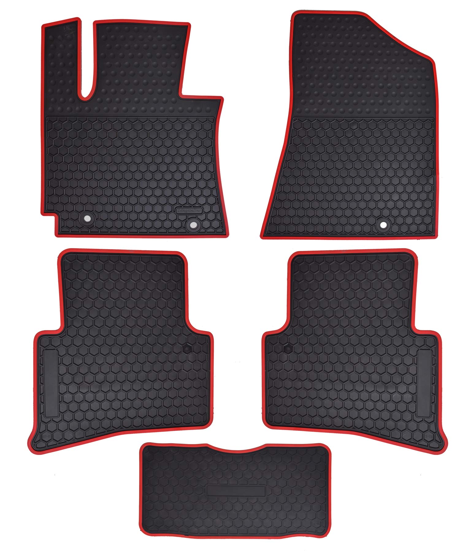 Megiteller Car Floor Mats Custom Fit for Hyundai Tucson 2016 2017 2018 2019 2020 2021 Odorless Washable Heavy Duty Rubber (All Weather) Floor Liners Front and Rear Row Set Red