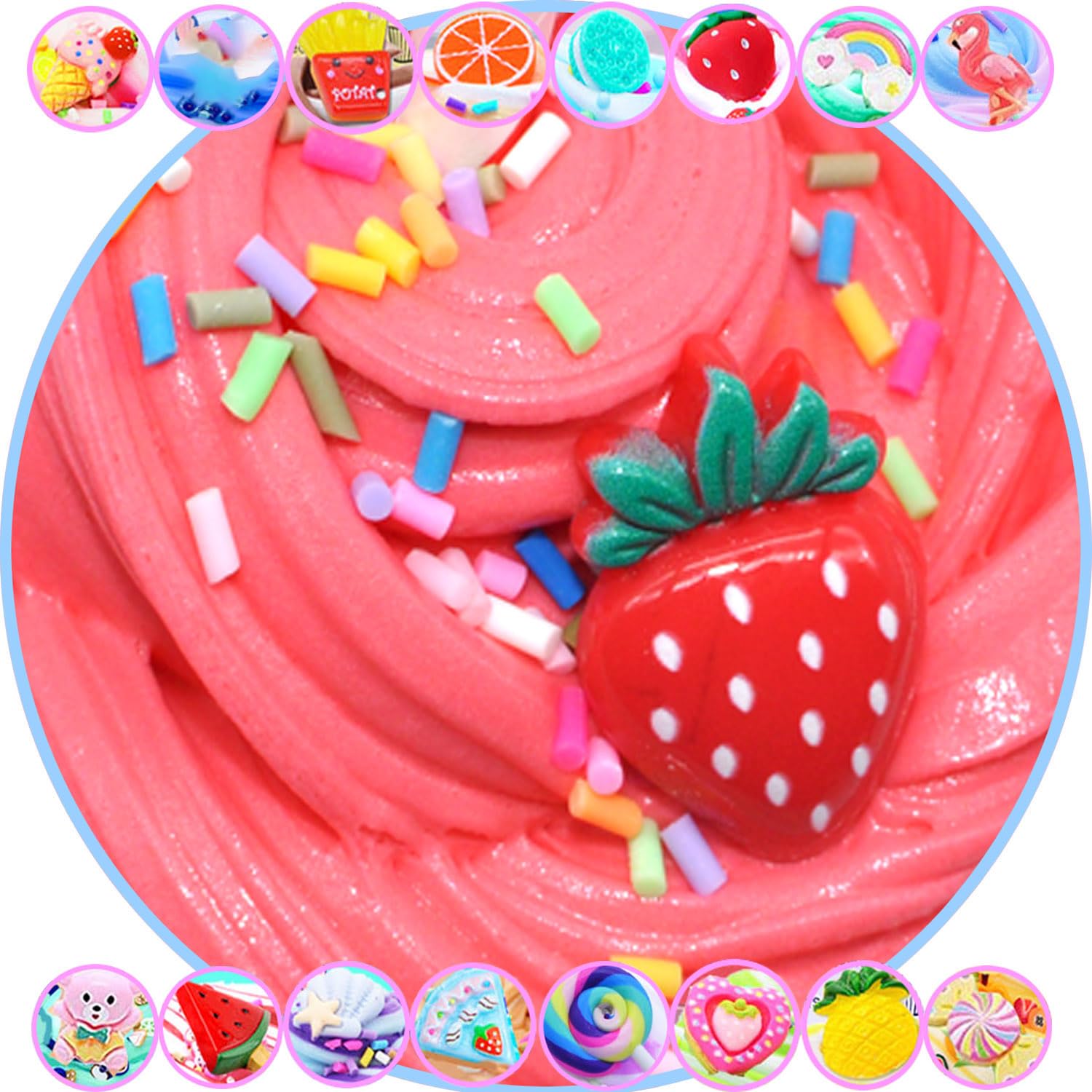 16 Pack Dual Colors Butter Slime Kit, Stress Relief Gifts Scented Sludge DIY Cake Toy for Kids,Easter Party Favors or Christmas Stocking fillersEaster Basket Stuffers