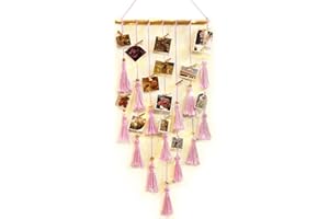 ANROYE Macrame Hanging Photo Display, Picture Holder with 30 Clips for Bedroom Wall, Polaroid Boho Gallery Hangers with LED Light String, Room Decor Christmas Gifts for 10 11 12 13 14 Year Old Teen Girl