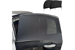 OUTTDID Car Rear Window Screens for Side Windows, 2 Pack Side Window Sun Shades,Stretchy Mosquito Net Cover Fit Cars SUVs - Up to 36.22”x55.1”
