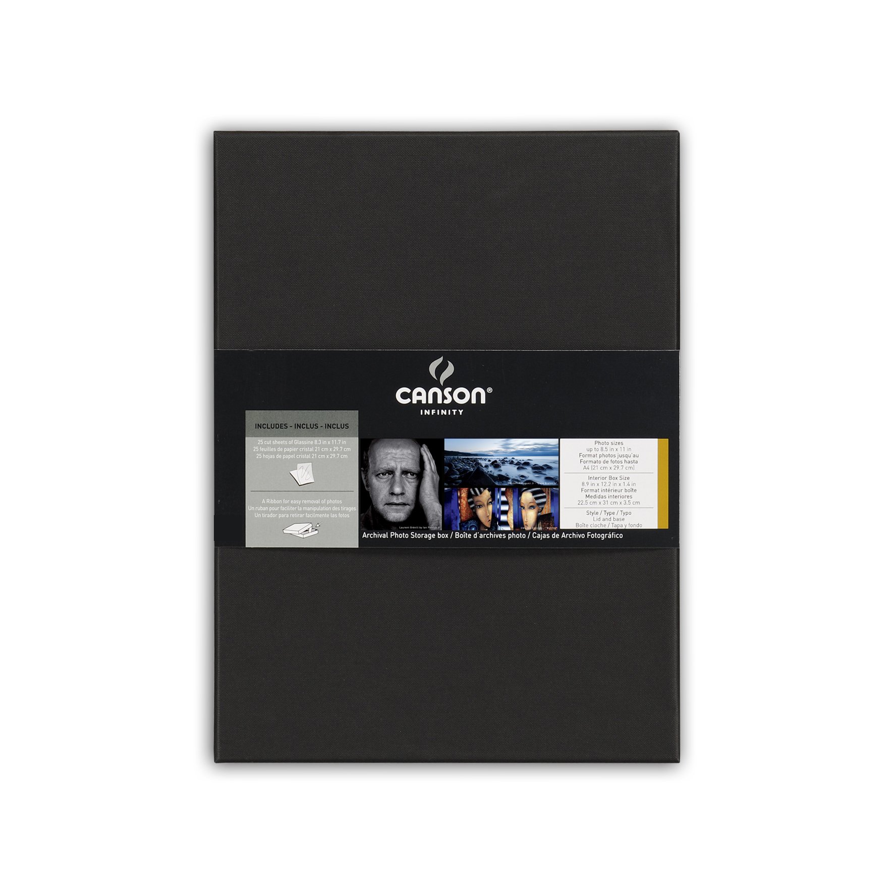 CANSON Archival Photo/Storage 32x24x4cm Box, Black, 1 Box, Ideal for Professional Photographers