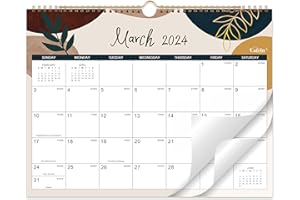 LAFEFO Calendar 2024-2025 - MAR 2024 - AUG 2025, 18 Monthly Calendar 2024-2025, 14.5" x 11", Twin-Wire Binding + Hanging Hook + Thick Paper + Unruled Blocks, Wall Calendar with Julian Dates, Colorful Lump