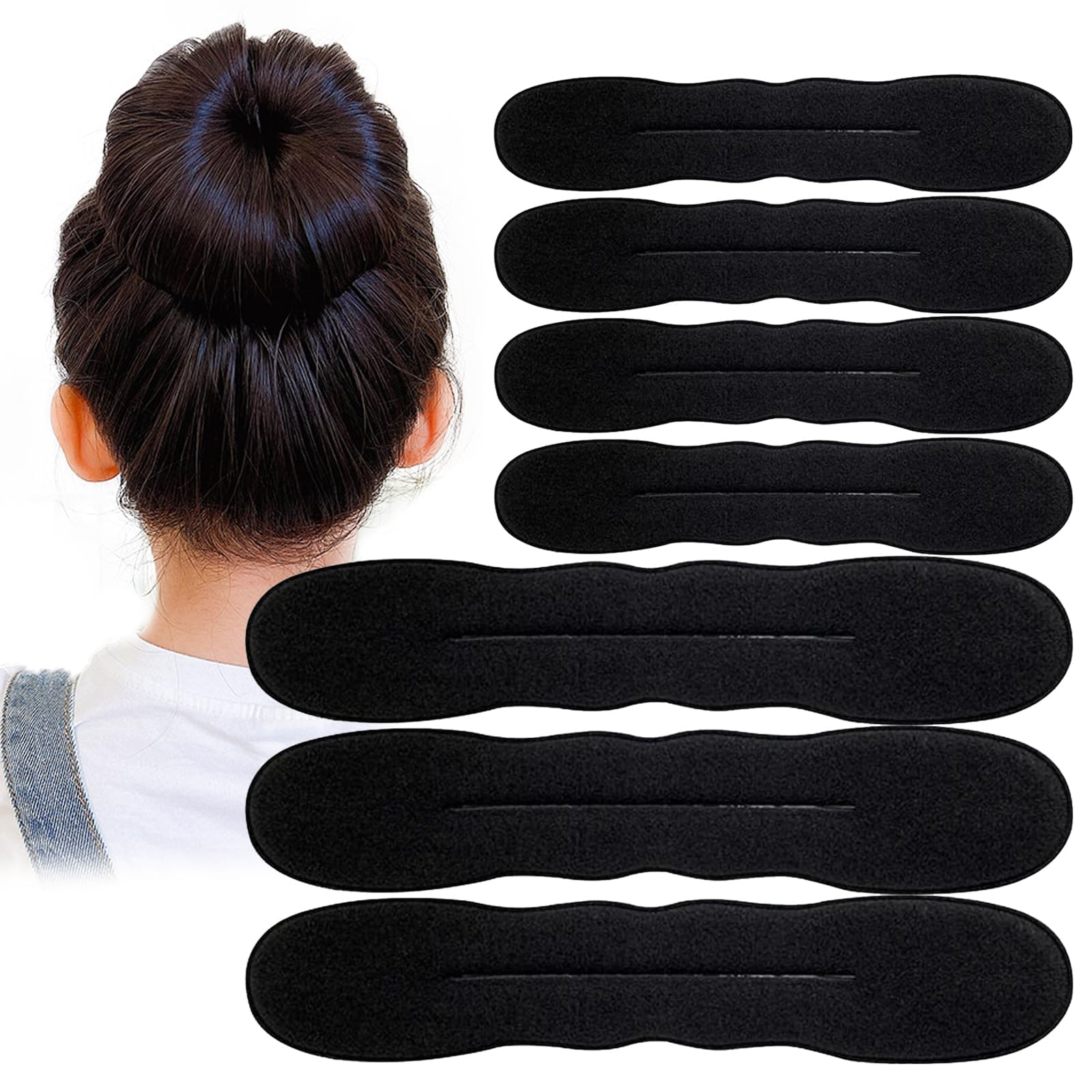 10 PCS Hair Bun Maker for Women Lazy Hair Curler Bun Clips Easy Magic Snap Roll Sponge Bun Donut Hair Maker for Women With Hair Ties