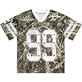 QJQ Men's Jersey Shirts Short Sleeve V Neck Graphic T Shirts Y2k Baggy Oversized Tee Summer Tops Streetwear Camo Medium