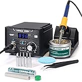 YIHUA 939D+ Digital Soldering Station, 75W Equivalent with Precision Heat Control (392°F to 896°F) and Built-in Transformer.