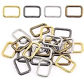 Swpeet S1175 60Pcs Heavy Duty 1 Inch / 25mm Metal Rectangle Ring, Webbing Belts Buckle Metal Rings for for Belt Bags DIY Accessories Keychains Belts and Dog Leash - Sliver, Bronze, Gold, Gun-Black