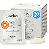 COWBOY COLOSTRUM Powder Travel Packs - Bovine Colostrum Powder - First Day Milking Whole Colostrum - Grass Fed Colostrum Supplement for Gut Health, Immunity, Skin & Hair (Vanilla, 30 Servings)