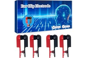 Tauphete Ear Clip Electrode Double-Headed Silicone Head Comfortable Soft, Comfortable Ear Clip, 4 Pieces