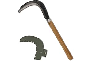 TOOLGATHER Josun Sickle - Hand-Forged Handmade Korean Weeding and Brush Clearing Tool with Razor-Sharp Blade and Chestnut Wood Handle