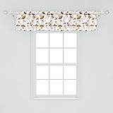Ambesonne Autumn Window Valance, Colorful Mushroom