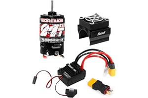 WOAEIUOS 550 Brushed Motor 21T & 80A ESC Brushed Motor ESC & Heatsink Combo for 1/10 RC Truck Car Traxxas Trx4 Bronco Trx6 Axial SCX10 II III Redcat Gen7 Gen8 V2 RC4WD D90
