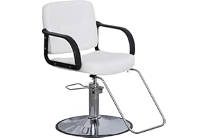 BarberPub Classic Hydraulic Leathern Barber Chair Salon Beauty Spa Styling Swivel Equipment 8837 (White)