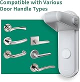 Moonybaby 2 Pack Door Lever Safety Lock White Child Proofing No Tools view 5