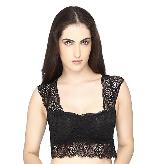 Women's Net Bustier Saree Blouse