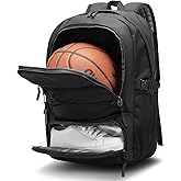 FUTURE AESTHEICS Basketball Backpack Large Sport Bag for Men，Waterproof Backpack with Separate Ball Holder Shoes Compartment，Sports Equipment Bag for Basketball，Volleyball，Soccer，Gym，Outdoor