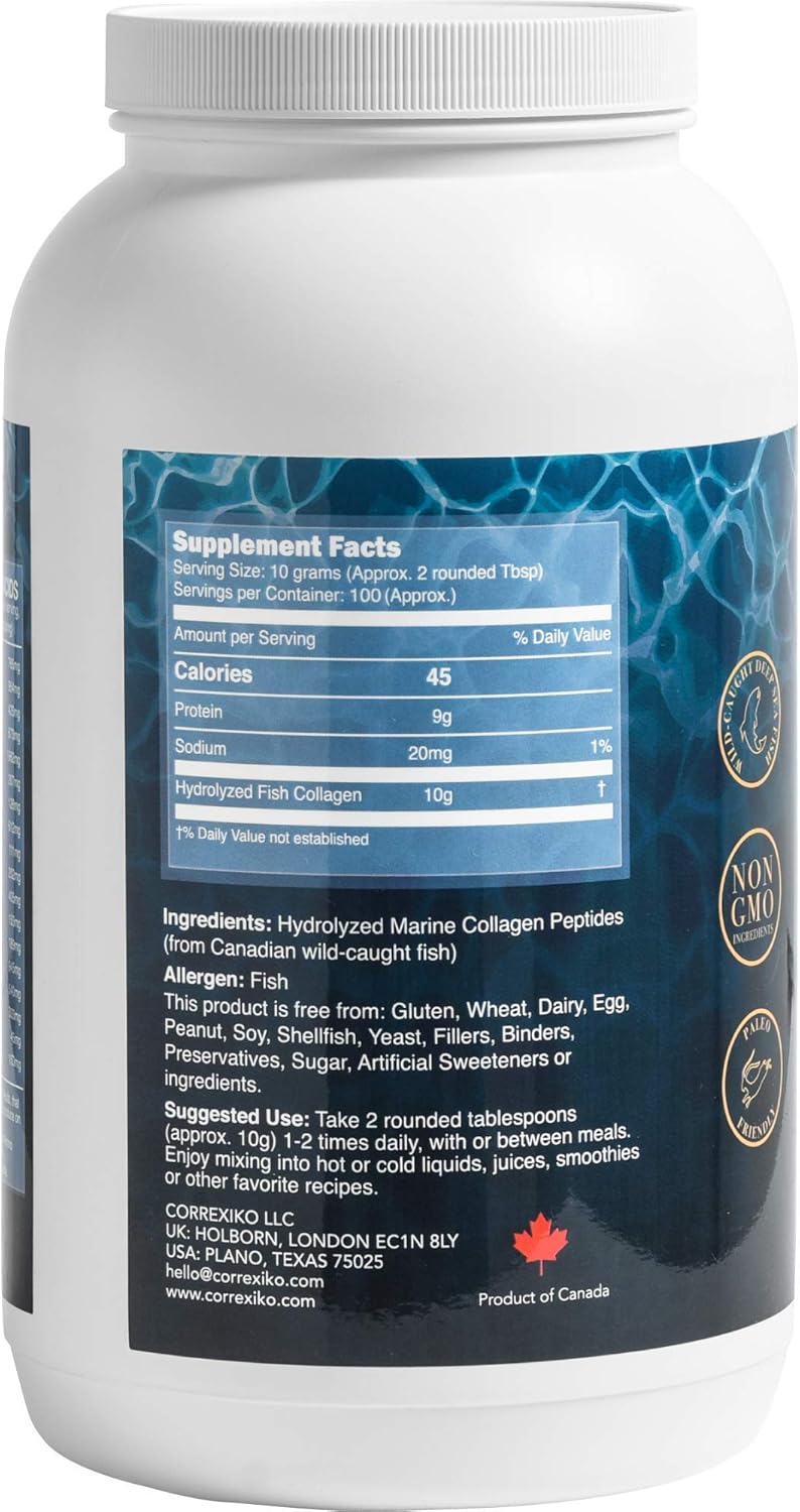 CORREXIKO Marine Collagen Powder Supplement Unflavoured, 1kg, 100 Servings - Image 3