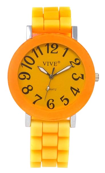 Einzigartige HOT SUN SUMMER TIME Edelstahl Armbanduhr in Grellen Orang Orange mit Silikonarmband Color Edition Sommer Farben