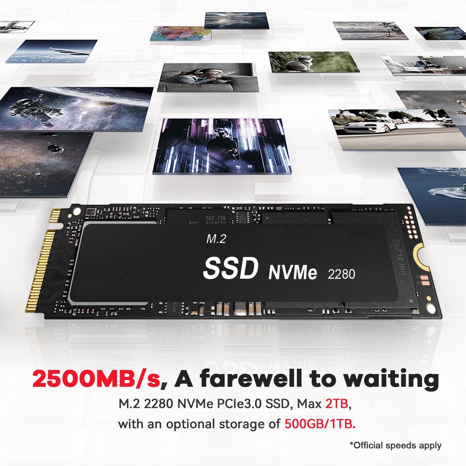Beelink SER5 Mini PC AMD Ryzen 5 5560U (6C/12T, up to 4.0GHz), 16GB DDR4 500GB NVMe SSD, Mini Desktop Computer Support 4K@60Hz/Triple Display/WiFi6/BT5.2/HDMI+DP/Silent Fan/Office PC