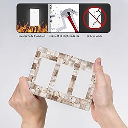 3d Vintage Wood Squares Pattern Triple Rocker