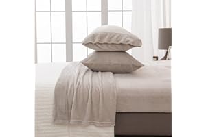 Great Bay Home Extra Soft Velvet Plush King Micro Fleece Sheet Set | Deluxe Microplush Non Pilling Sheets, Deep Pocket | Lavish Sherpa Velvet Luxe Collection (King, Stone Grey)