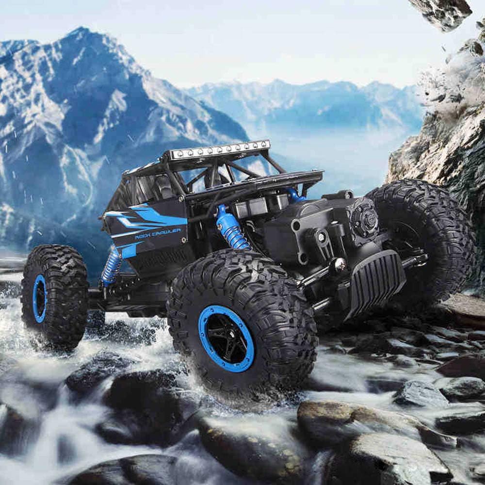 SZJJX RC Cars Off-Road Remote Control Car Trucks Vehicle 2.4Ghz 4WD Powerful 1: 18 Racing Climbing Cars Radio Electric Rock Crawler Buggy Hobby Toy for Kids Gift-Blue: Toys & Games