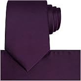 KissTies Satin Tie Set Solid Ties Mens Necktie + Pocket Square