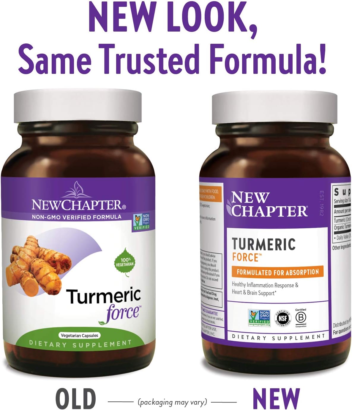 New Chapter Turmeric Supplement, One Daily, Joint Pain Relief + Supercritical Organic Turmeric, Black Pepper Not Needed, Non-GMO, Gluten Free – 60 Count (2 Month Supply): Health & Personal Care